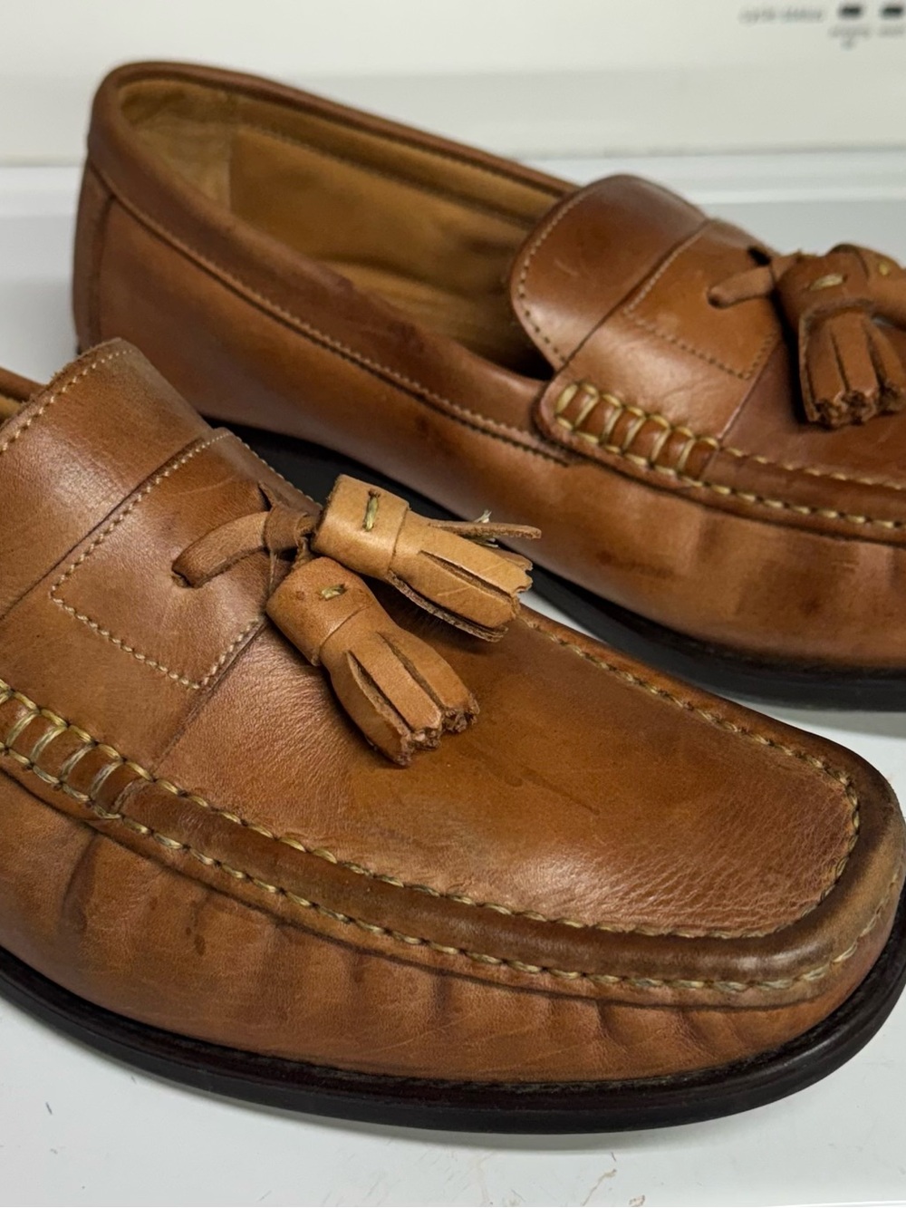 Giorgio Brutini Tan Leather Tassel Loafers